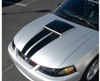 1999-04 Mustang GT Dual Hood Stripe Kit with Scoop Blackout